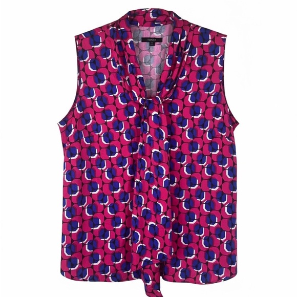 Bar III Tops - Bar III Geo Print Tie-Neck Blouse – Size 2X (NWT)